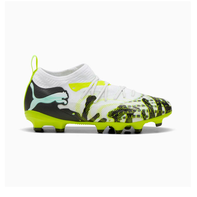 Puma Future 9 Match Creativity FG AG Junior Football Boots Mint Lime White Black