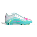 Adidas F50 League Messi FG Mg Junior Football Boots White Pink Aqua